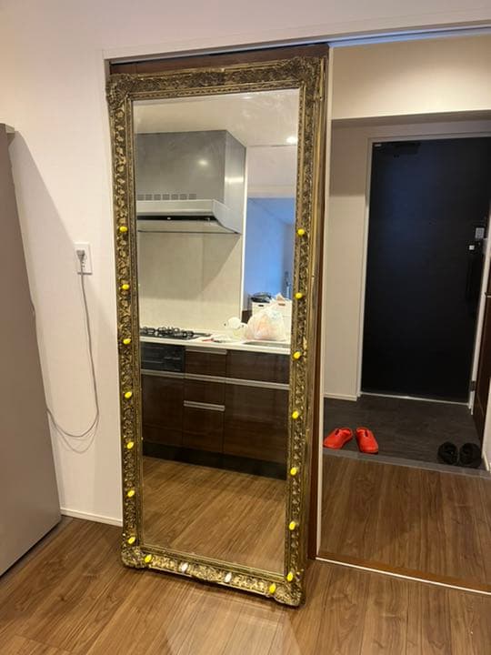 【直接取引限定】※値下げ※アンティーク　立て掛け式鏡