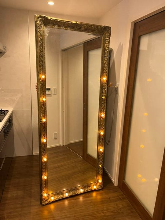 【直接取引限定】※値下げ※アンティーク　立て掛け式鏡