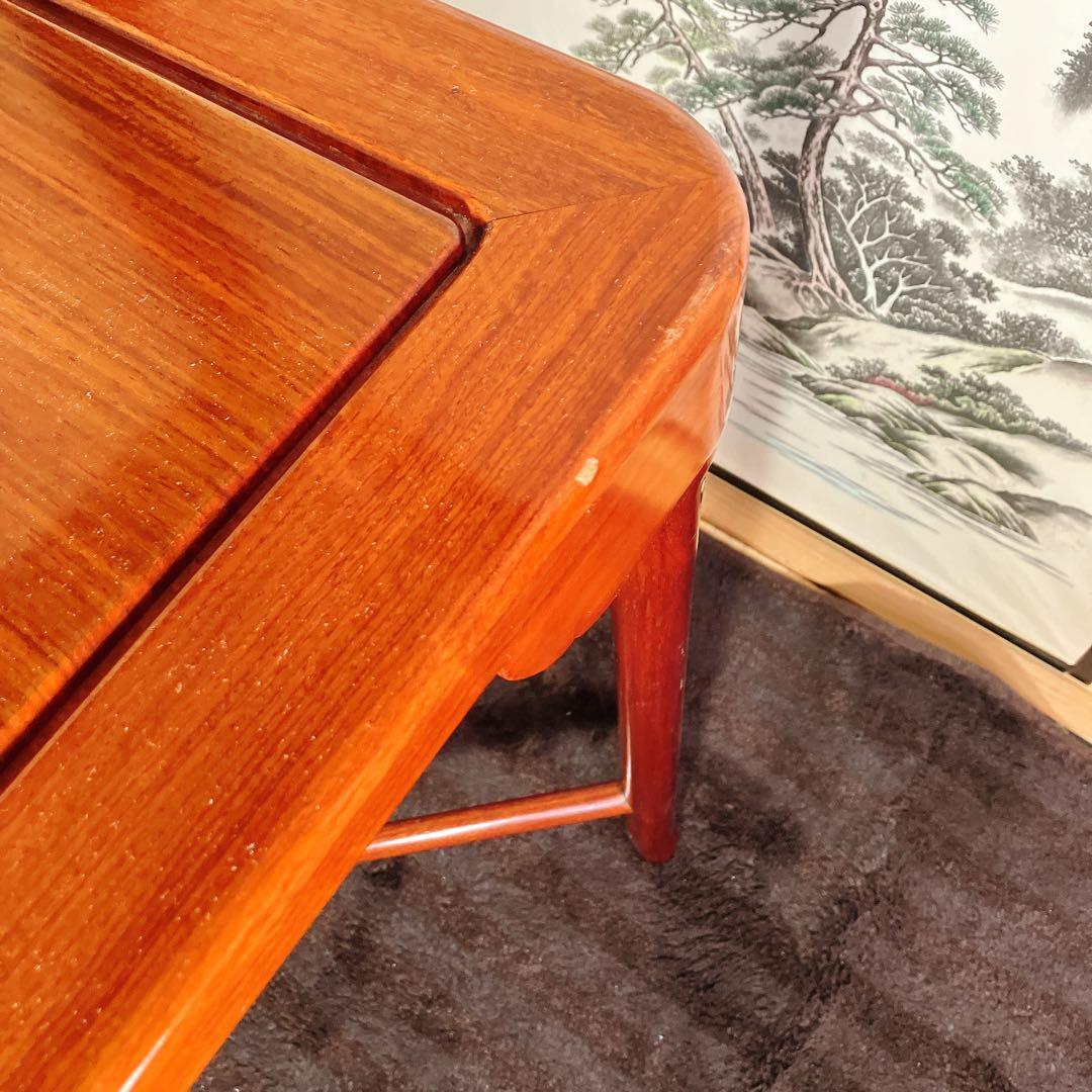 中国家具 木製サイドテーブル 花台 飾り台 角卓　唐木調