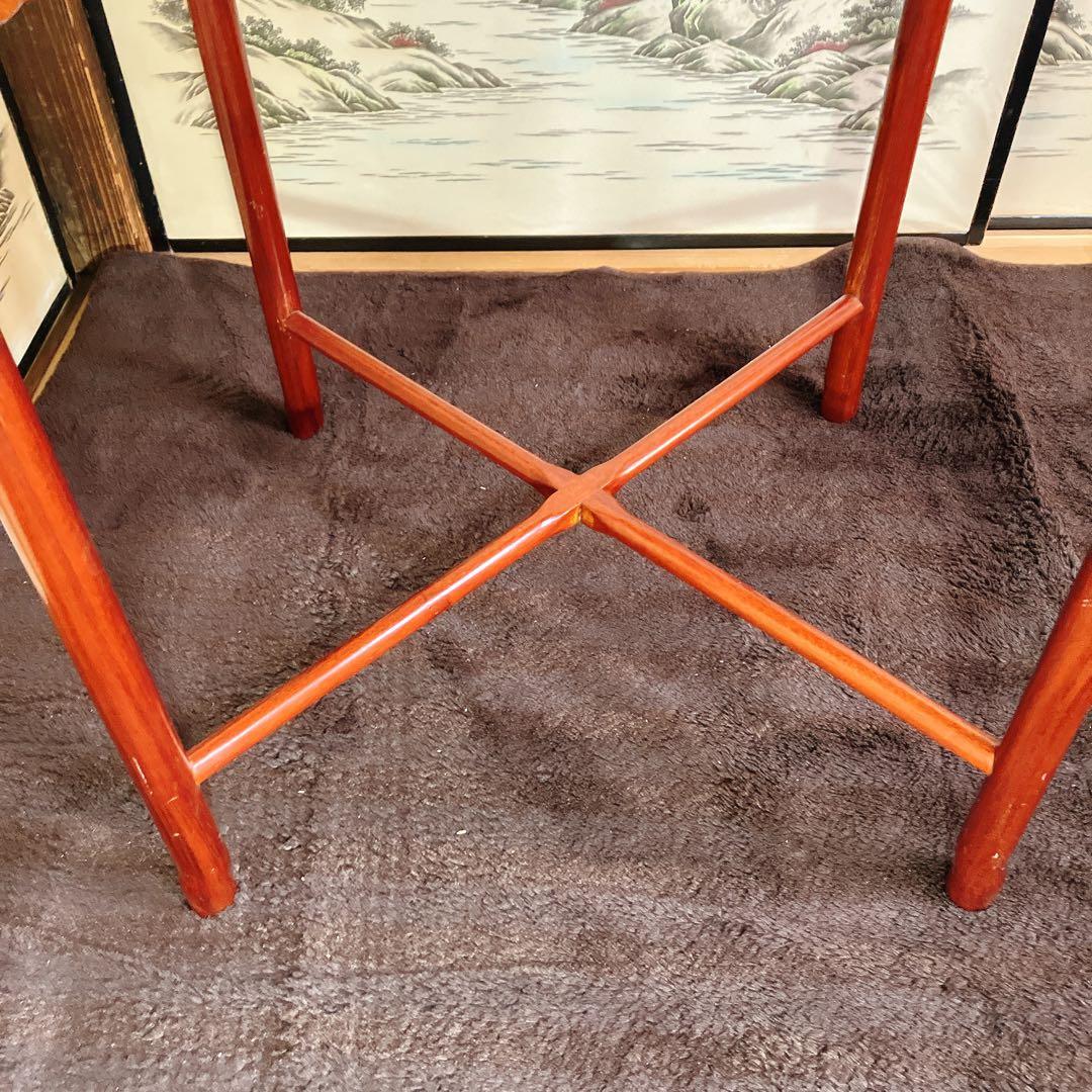 中国家具 木製サイドテーブル 花台 飾り台 角卓　唐木調