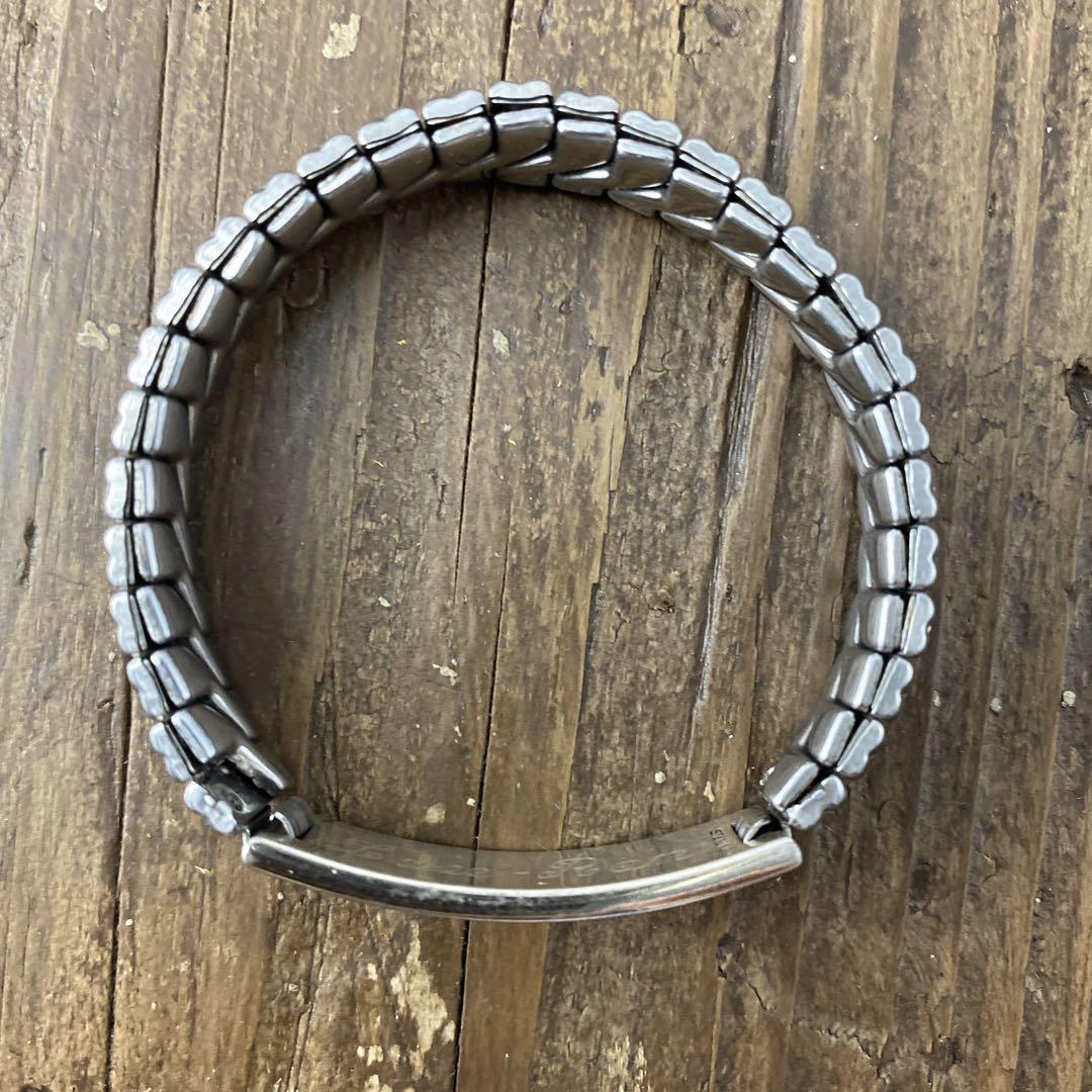 スウィートハート IDプレート 伸縮 シルバーブレスレット