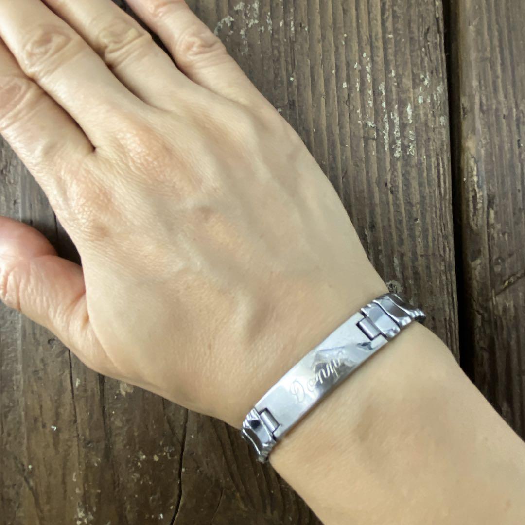 スウィートハート IDプレート 伸縮 シルバーブレスレット