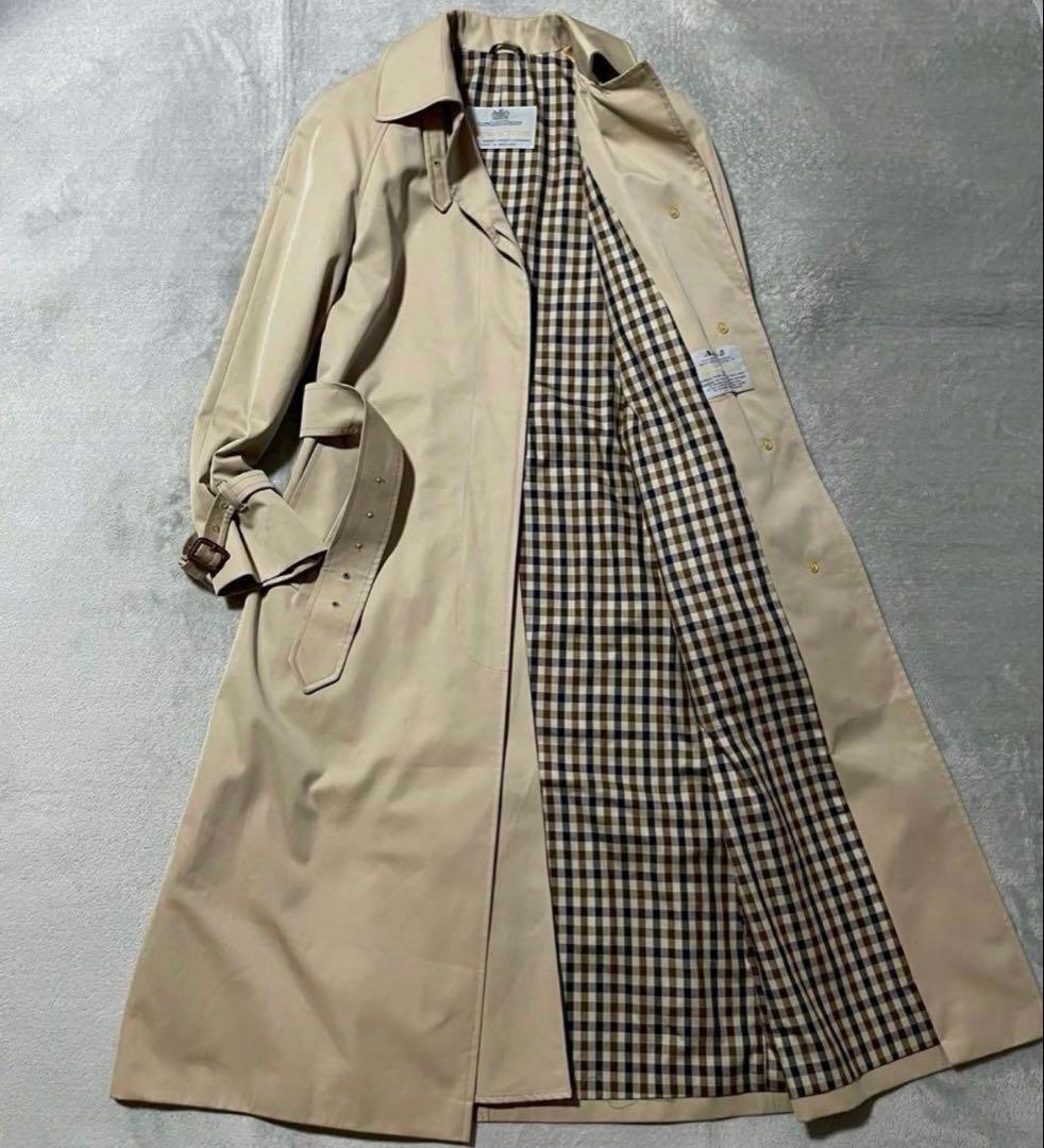 Aquascutam アクアスキュータム トレンチコート チェック コットン
