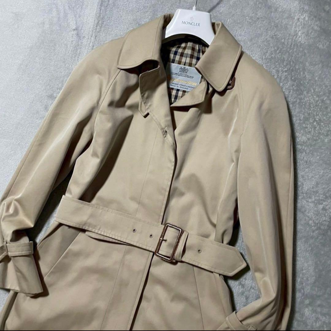 Aquascutam アクアスキュータム トレンチコート チェック コットン