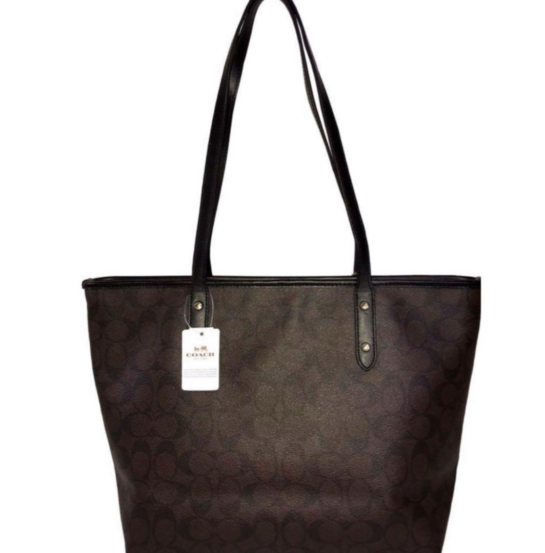 COACH コーチ シグネチャー トートバッグ ブラウン通勤通学に便利人気A4