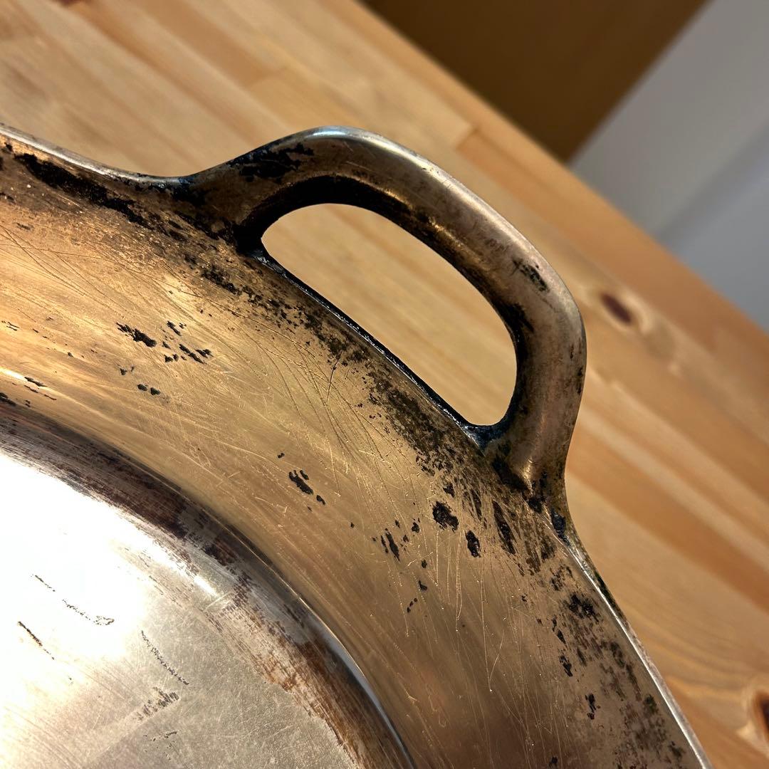 《打ち粉》純銅製 天ぷら鍋 持ち手付き 32.5cm