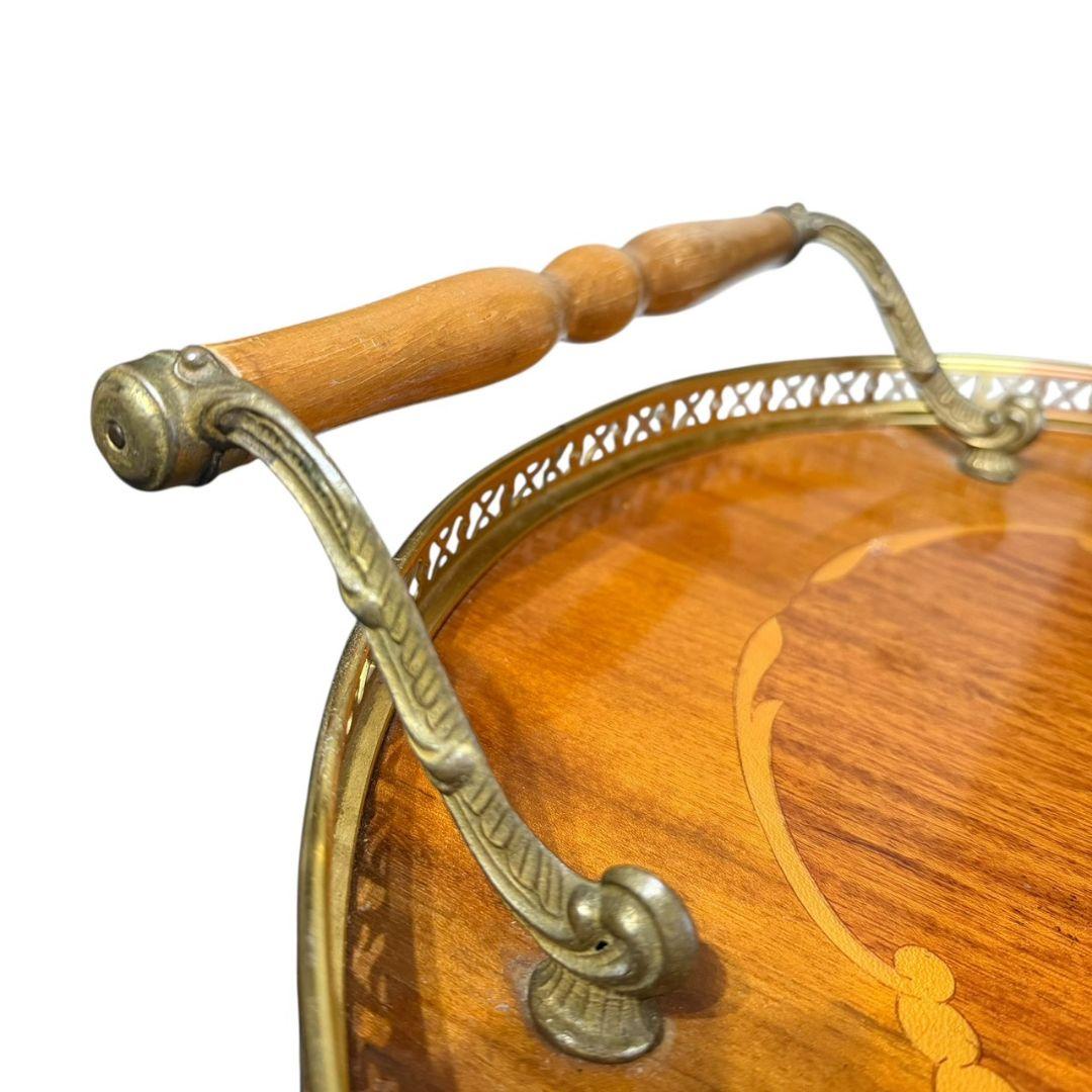 【イタリア製】 象嵌 ワゴン ティーワゴン キッチンワゴン アンティーク