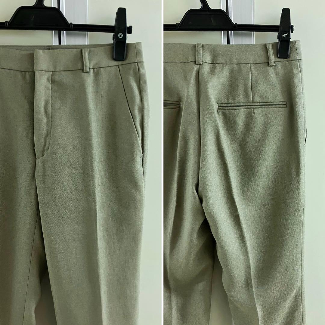 〓BEIGE,〓 khaki ノーカラー ボタンレス セットアップ スーツ