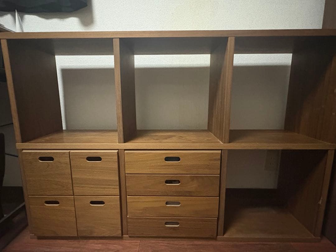 無印良品　スタッキングシェルフ　3段2列　引き出し付