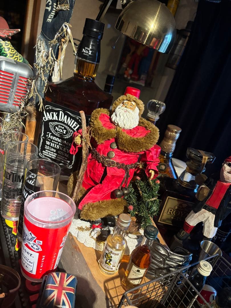 ヴィンテージ　ファブリックマルシェ（アメリカ製） サンタクロースの置物約25cm