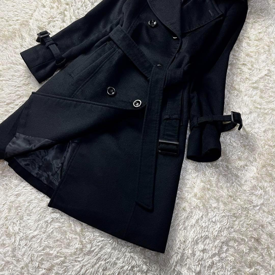 極美品✨バーニーズニューヨーク カシミヤ ロングコート フォックスファー ベルト