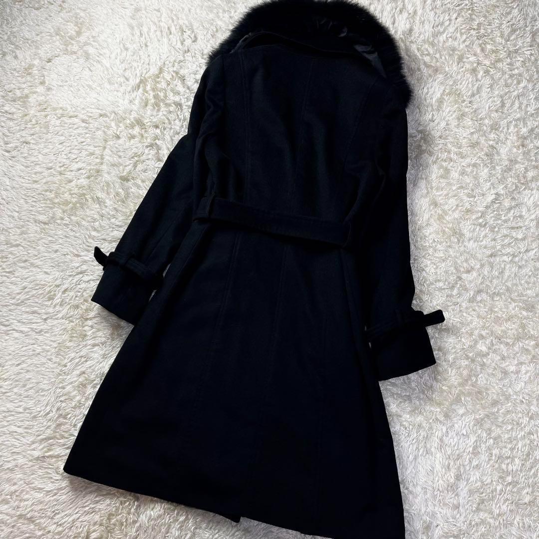 極美品✨バーニーズニューヨーク カシミヤ ロングコート フォックスファー ベルト
