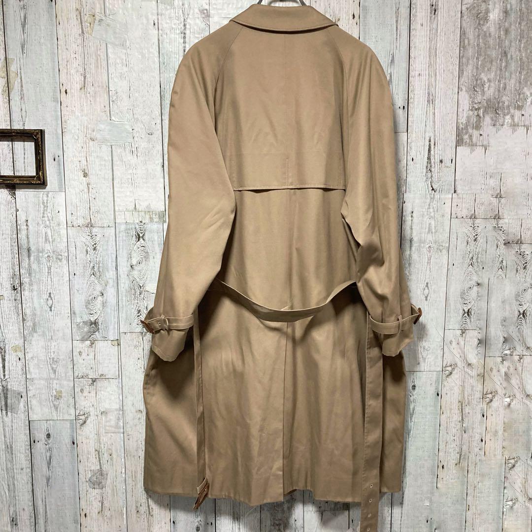 アクアスキュータム　シングル　ベルテッド　トレンチコート　ベージュ