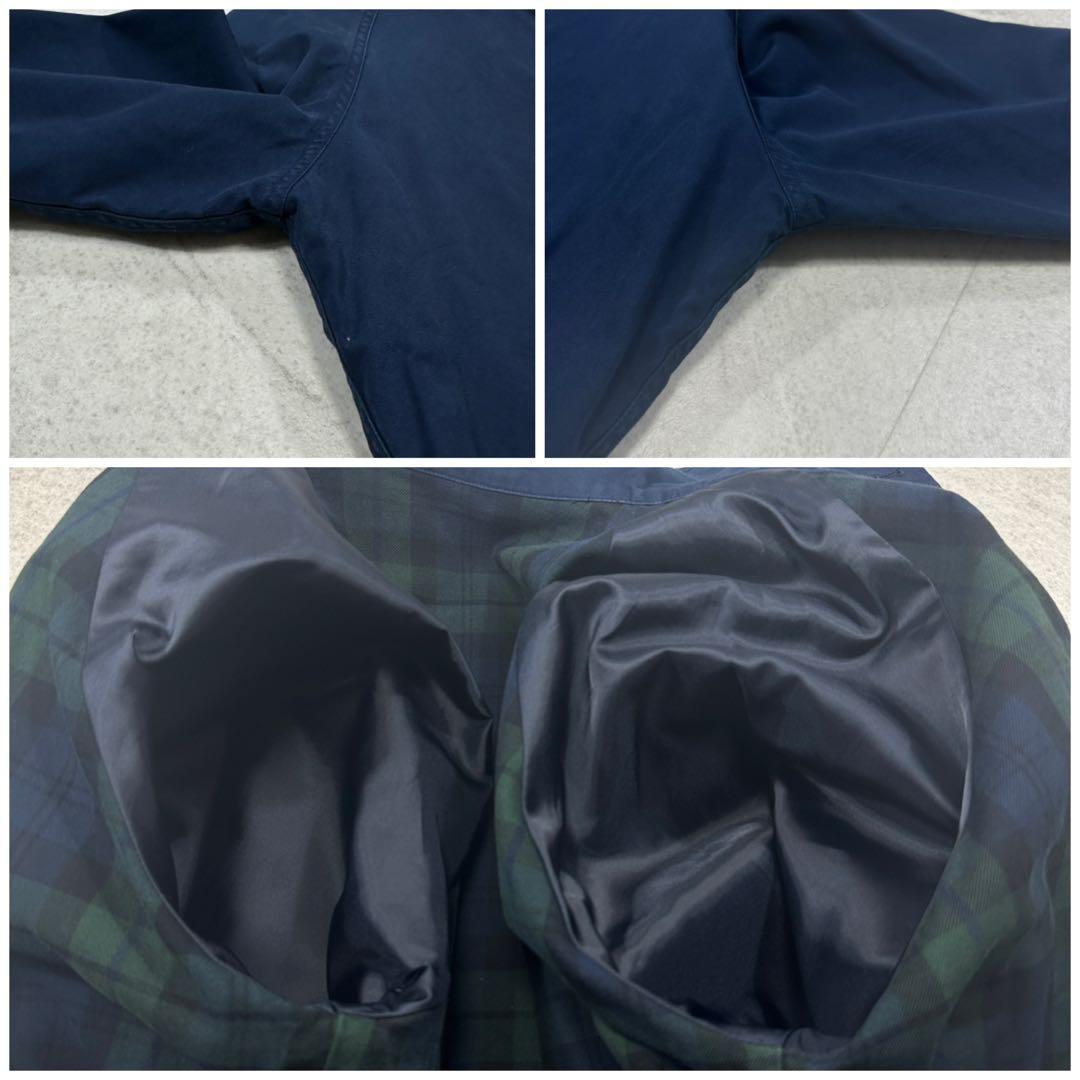 【VAN JACKET】スウィングトップ アーチロゴ 裏地チェック 紺 L