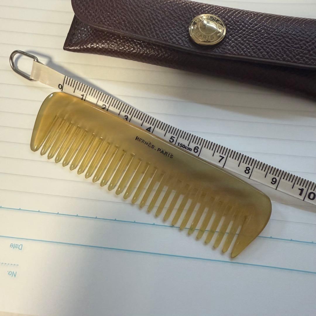 エルメス HERMS バッファローホーン　櫛　コーム　くし　レザーケース付き