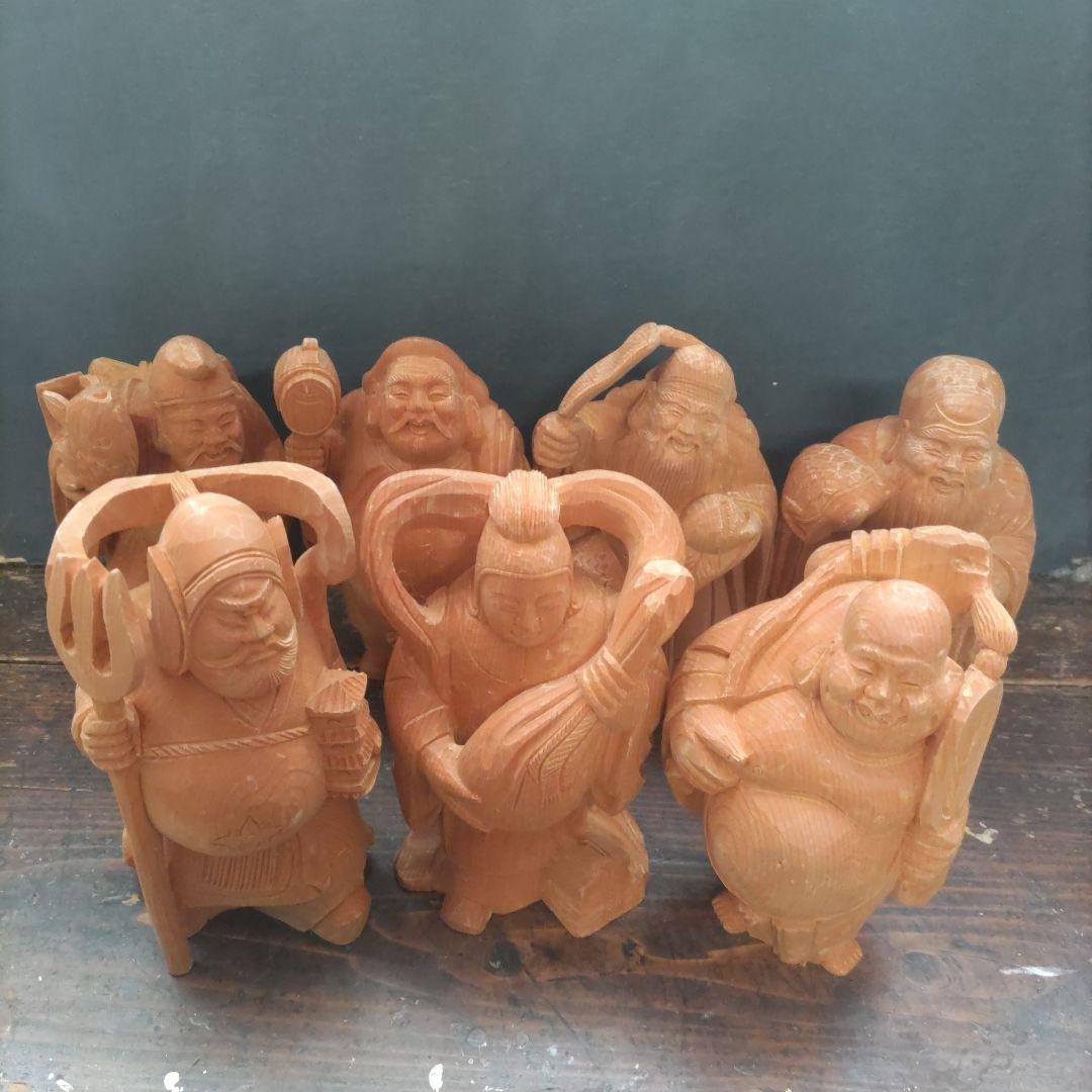 七福神木彫り　手掘り