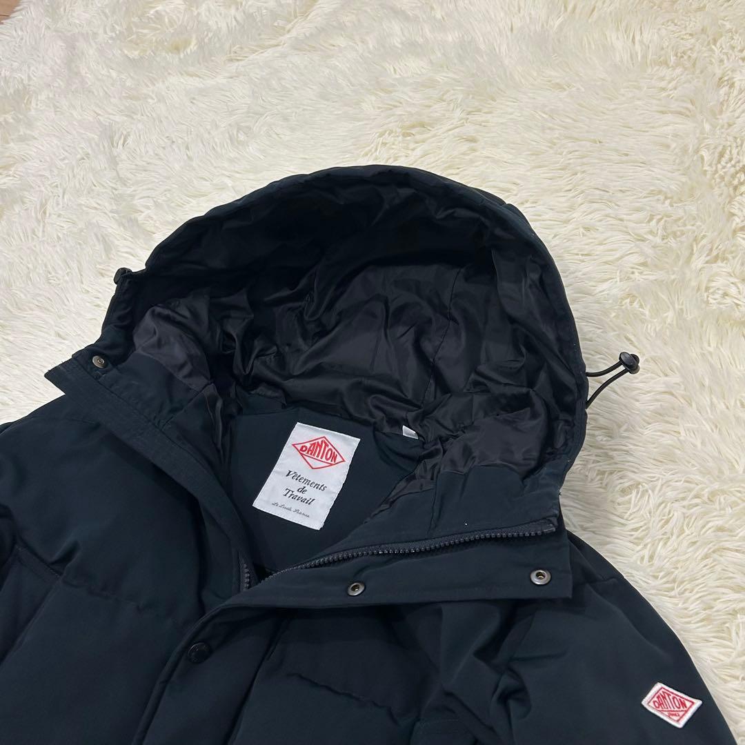 【美品】DANTON ダントン フーデッド ダウン ジャケット 紺 XS