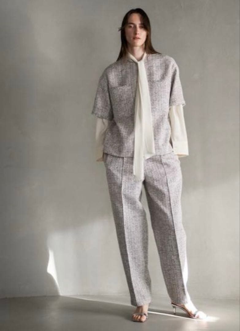 【25SS/新品/56,000円】ebureツイードトップス38