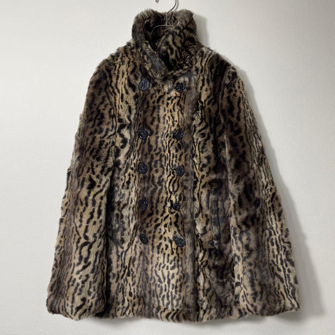 レア Schott ×moussy ファージャケット Pコート レオパード柄
