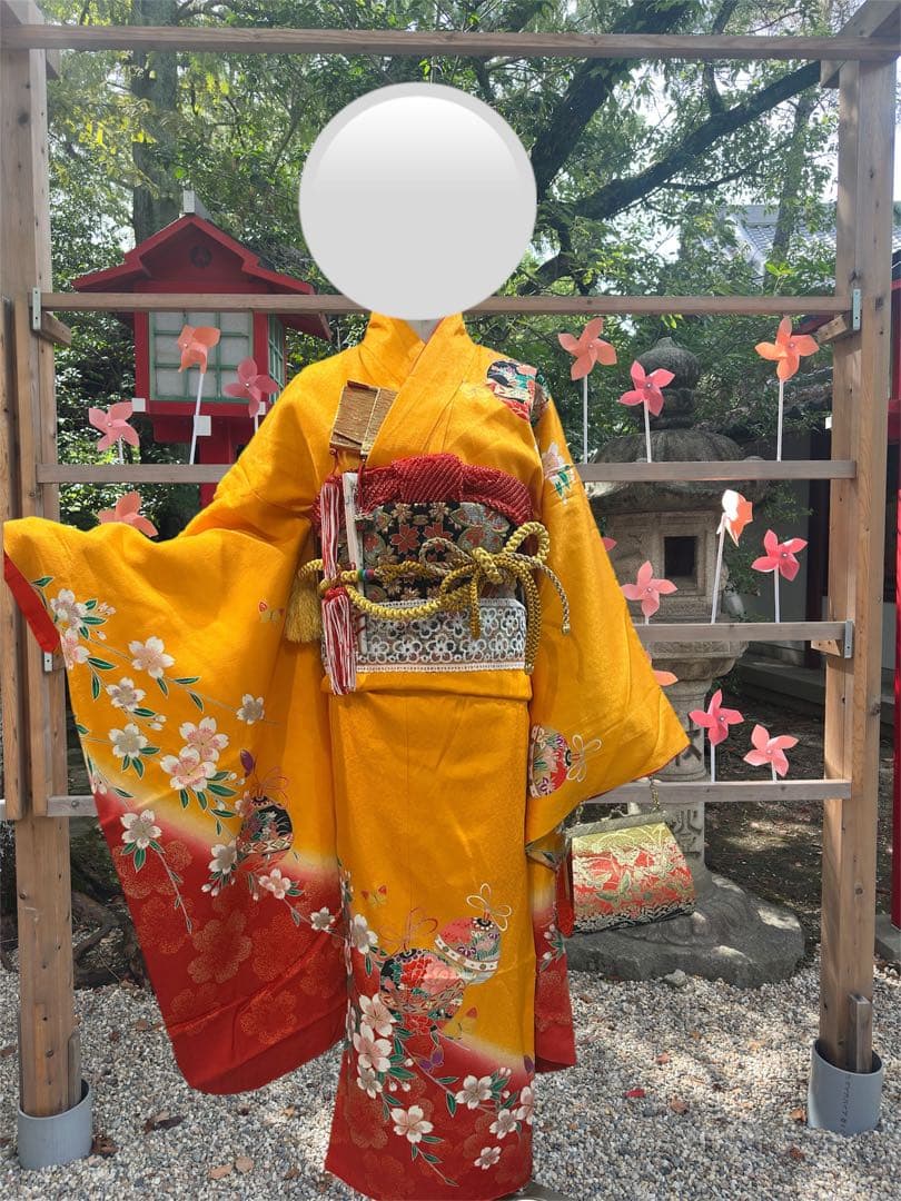 正絹　日本製　7歳　七五三　着物　フルセット