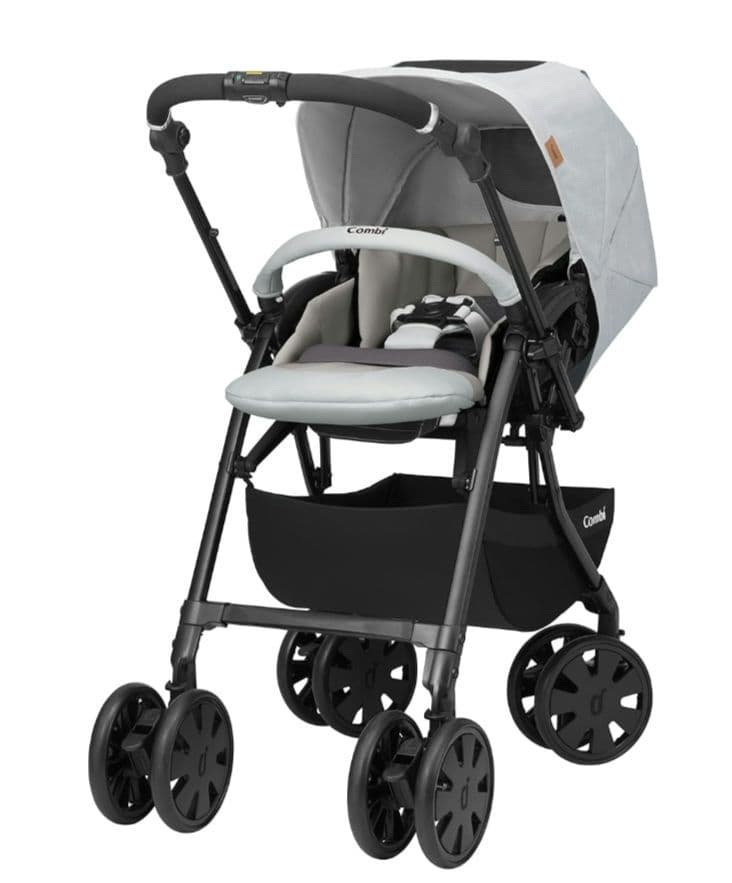 コンビホワイトレーベル クロスゴー ベビーカー　エッグショック　ガーデニアグレー