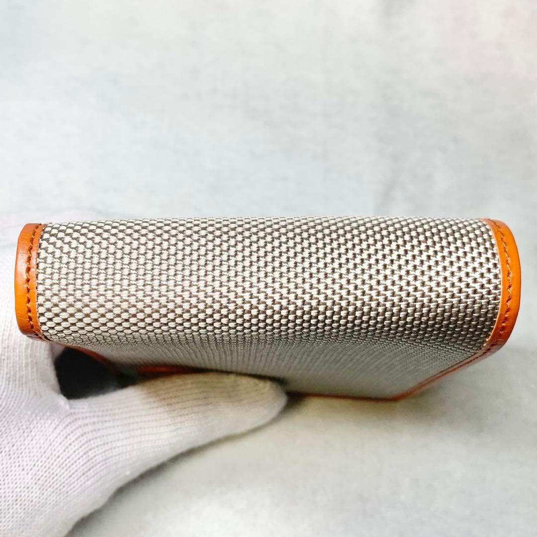 未使用級 ハンティングワールド 折り財布 ゾウロゴ グレー×ブラウン 付属品