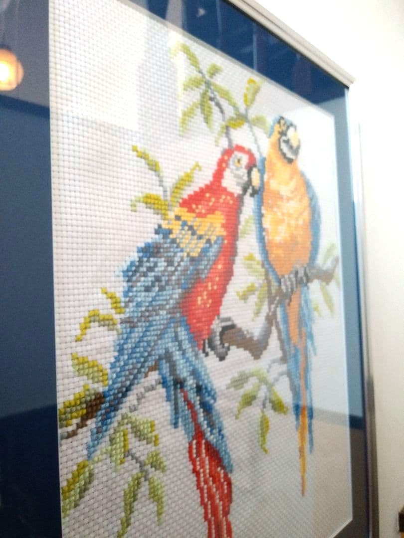 クロスステッチ刺繍　　額入り　美品