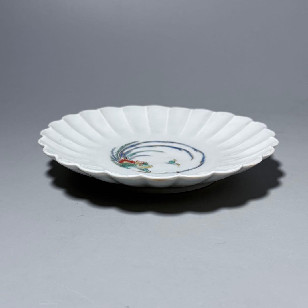 十二代　酒井田柿右衛門　渦福　錦　鳳凰図菊花形皿　中皿一枚　取皿五枚