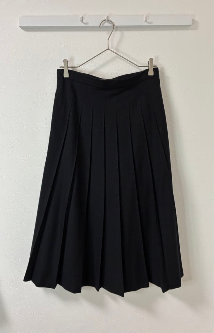 MARGARET HOWELL ウール100% プリーツスカート Ⅲ ブラック
