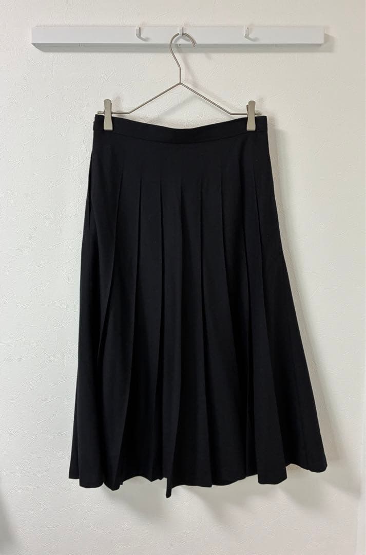 MARGARET HOWELL ウール100% プリーツスカート Ⅲ ブラック