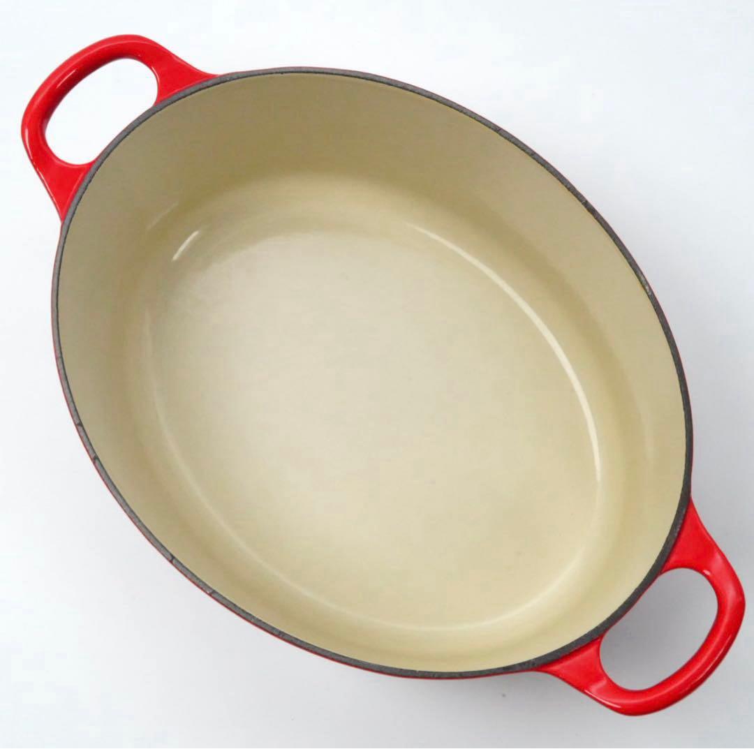 【美品】LE CREUSET　ココット オーバル チェリーレッド　25cm