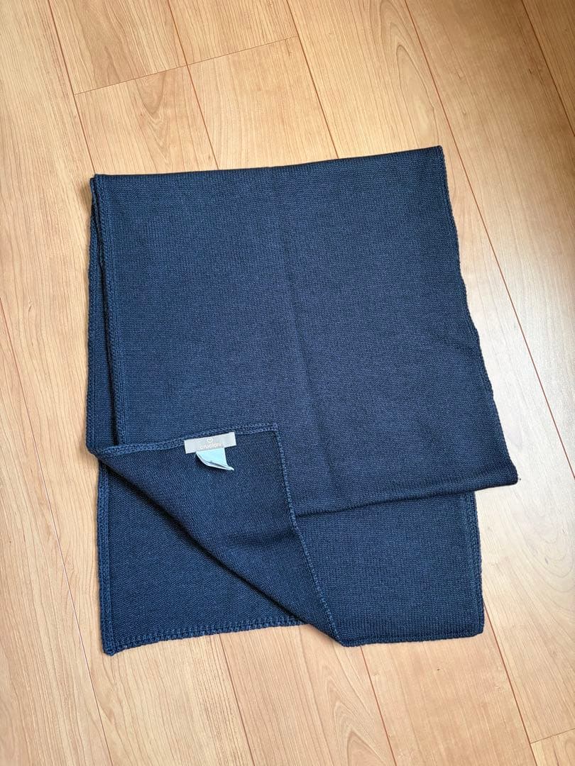 【新品未使用】cruciani ウール ネイビー 大判マフラー