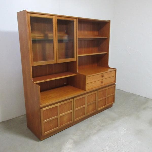 イギリス ビンテージ 家具 Nathan キャビネット 食器棚 英国 6154e