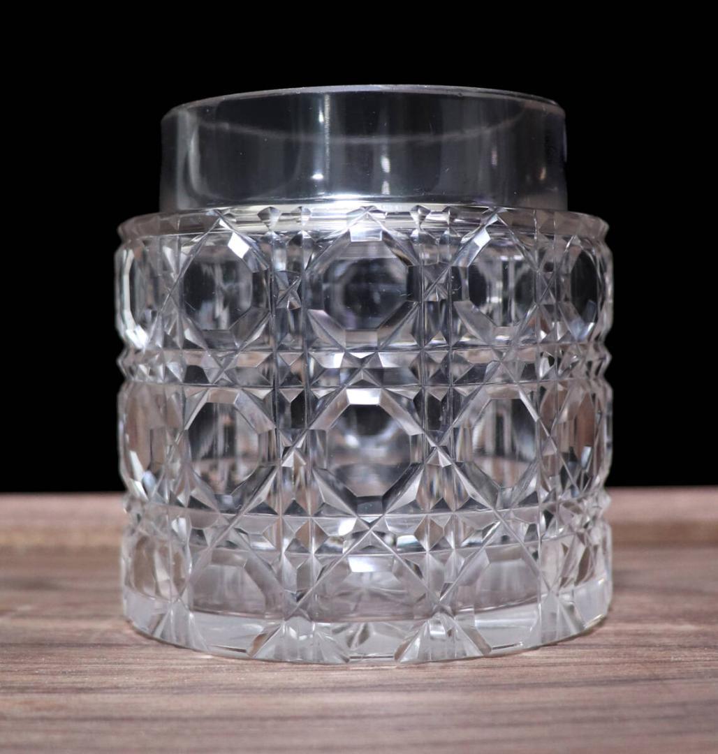 オールド・バカラ 稀少型 1890年頃 切子 小物入れ ディアマン ピエーリー