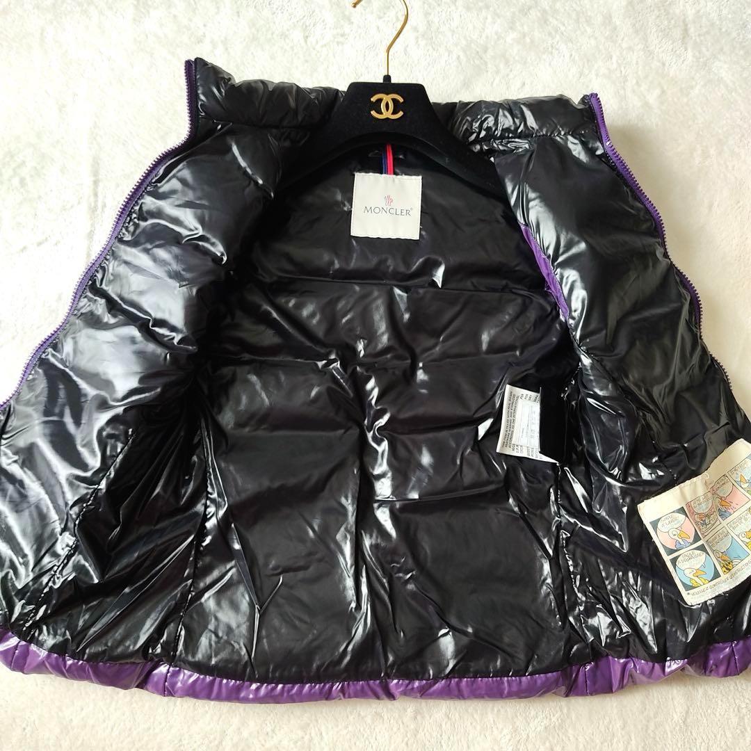 希少カラー✨Y2K モンクレール シャイニー ダウンベスト パープル ロゴ