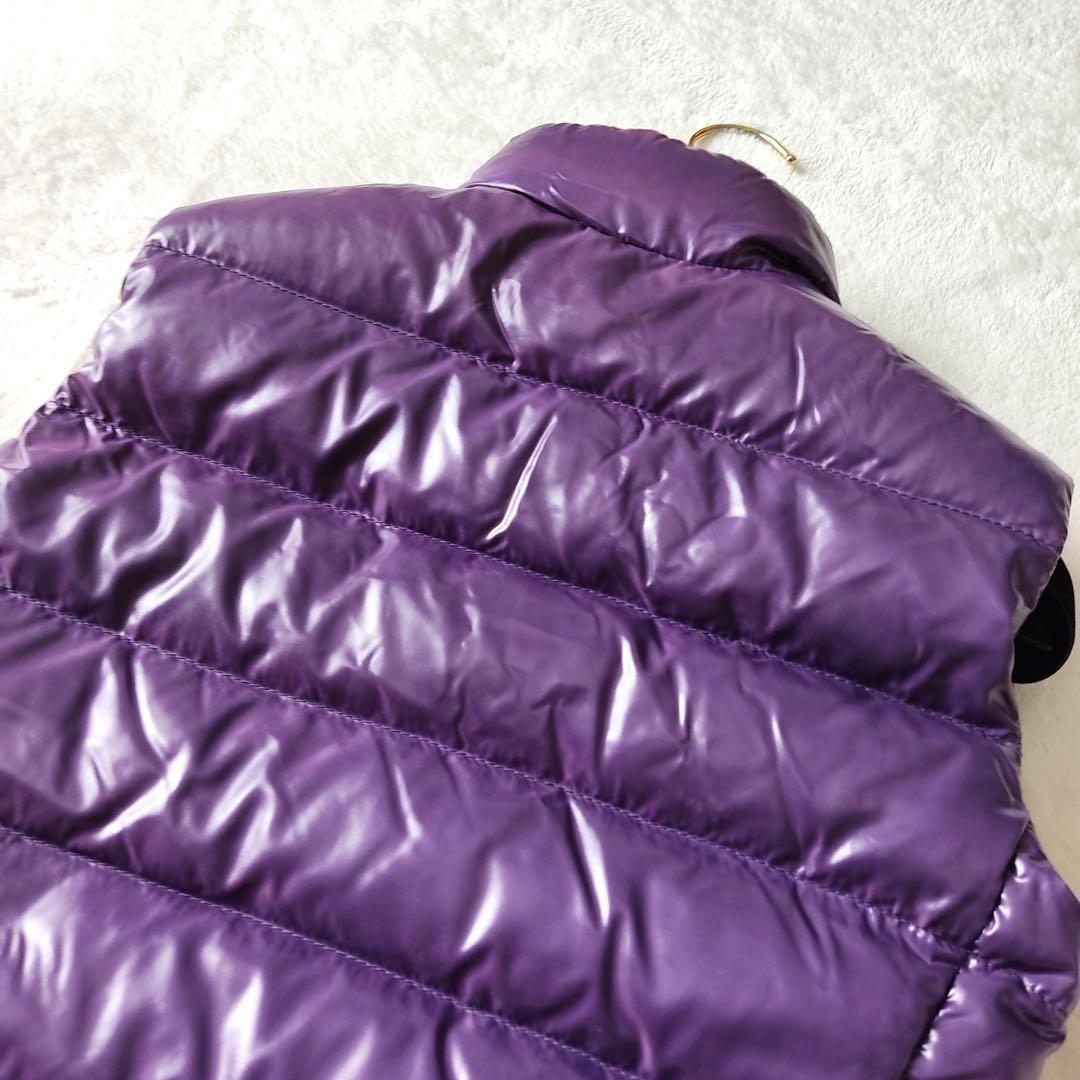 希少カラー✨Y2K モンクレール シャイニー ダウンベスト パープル ロゴ