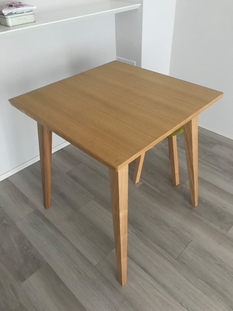 最終値下★木製ダイニングテーブル正方形★コンパクト★1〜2人用65×65北欧風