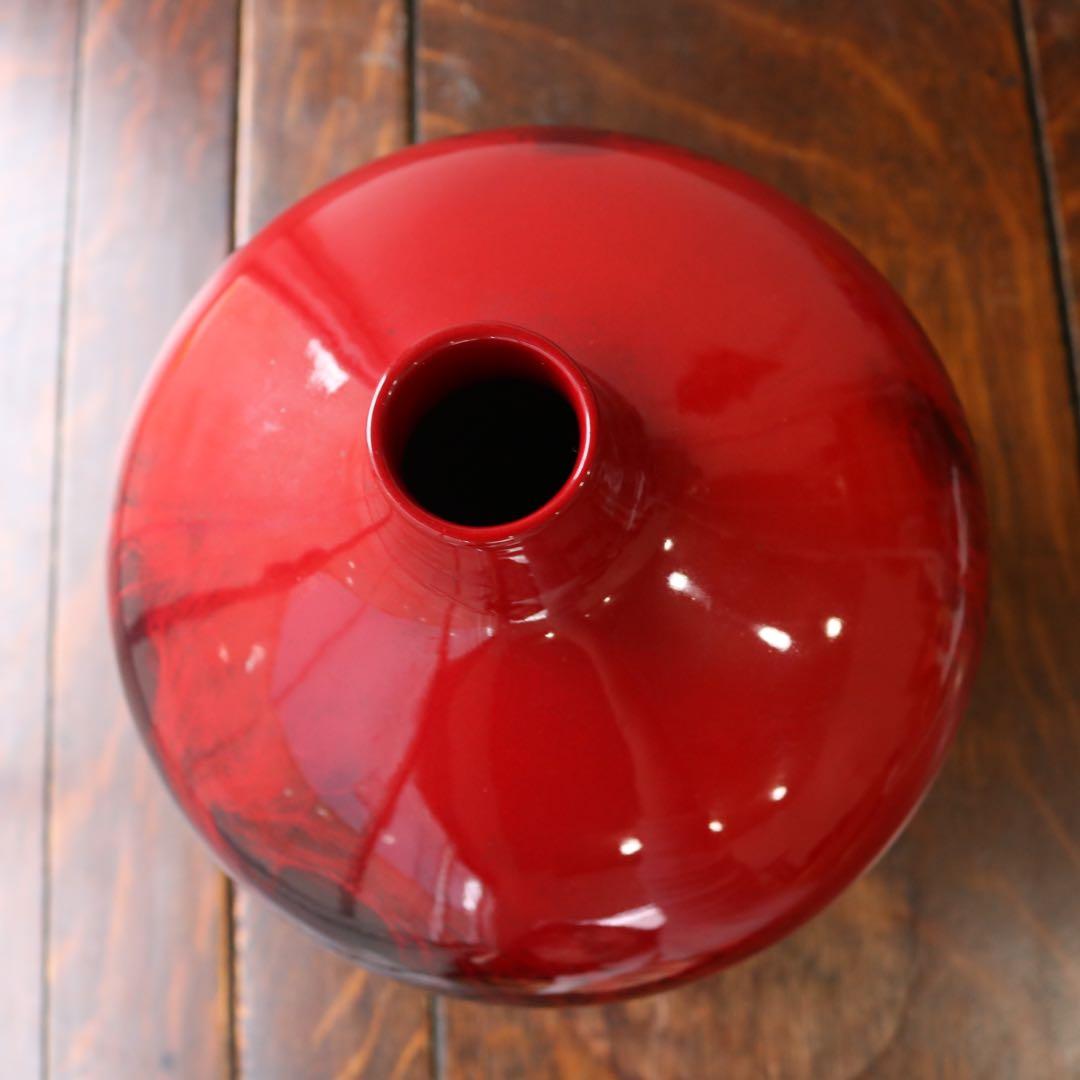 真紅の存在感たるや、英国ロイヤルドルトン ルージュフランベ　花瓶フラワーベース赤