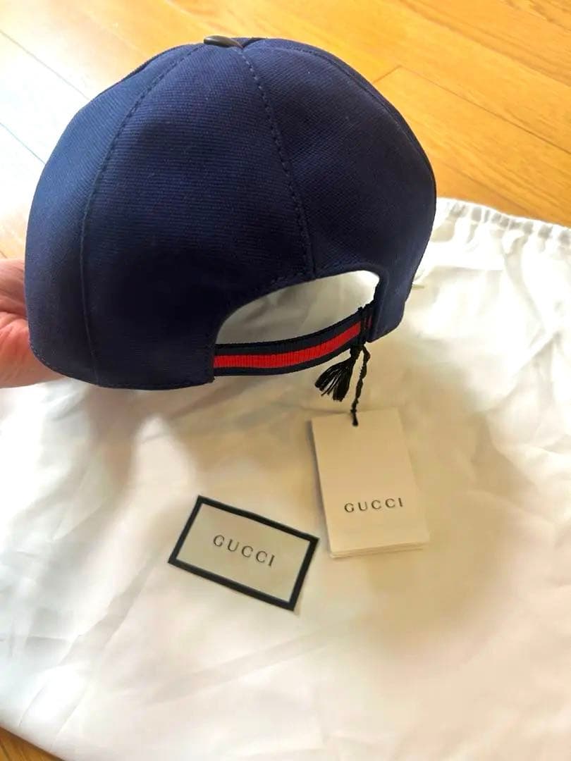 【ノックス】GUCCI キャップ　ネイビーS