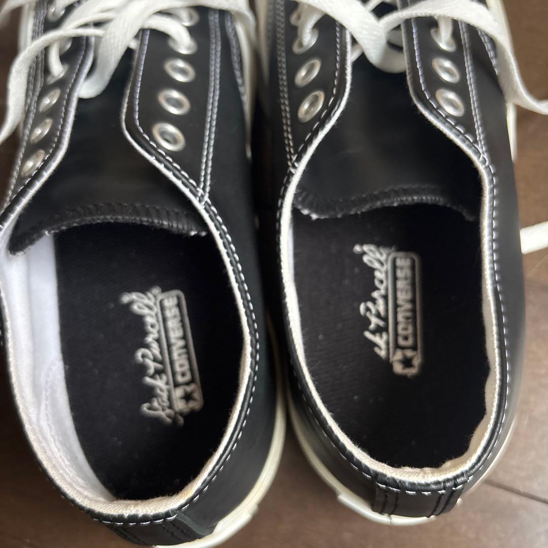 CONVERSE 　ジャックパーセル　ブラックレザー 　24.5センチ