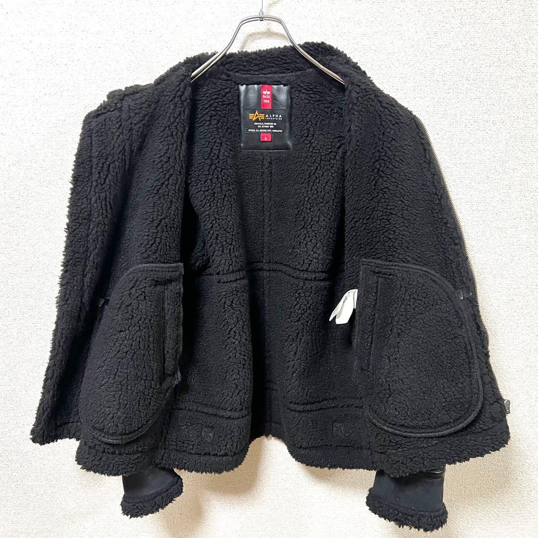 【美品】ALPHA B-3 フェイクムートンジャケット MOUTON BLACK