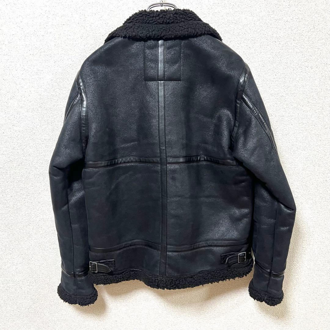 【美品】ALPHA B-3 フェイクムートンジャケット MOUTON BLACK