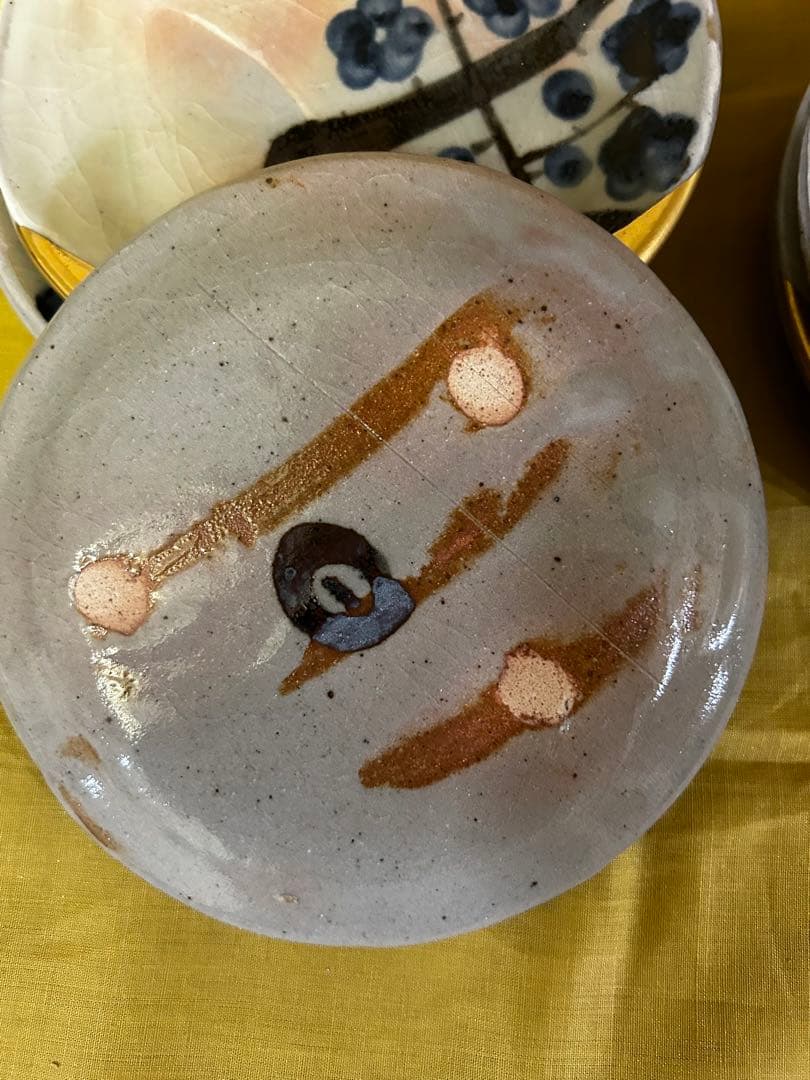 特別価格　人間国宝 安藤日出武 金彩 梅 皿 2サイズ 計8枚 未使用品