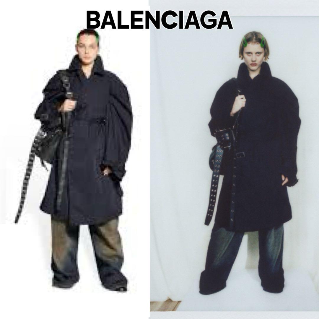 43万 BALENCIAGA ボリューム袖 コート 34 デムナ バレンシアガ