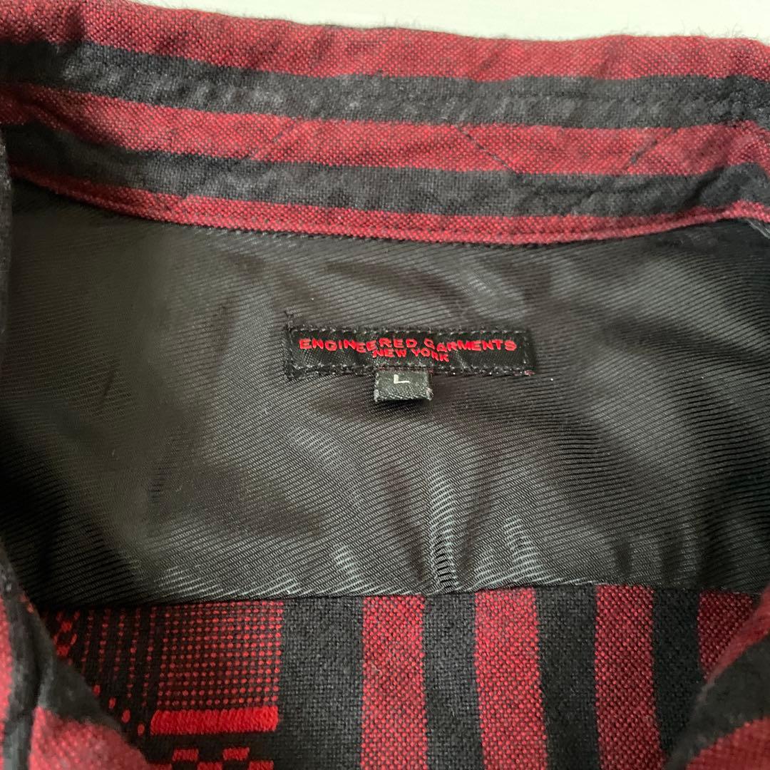 エンジニアードガーメンツ USA開襟チェック長袖シャツ