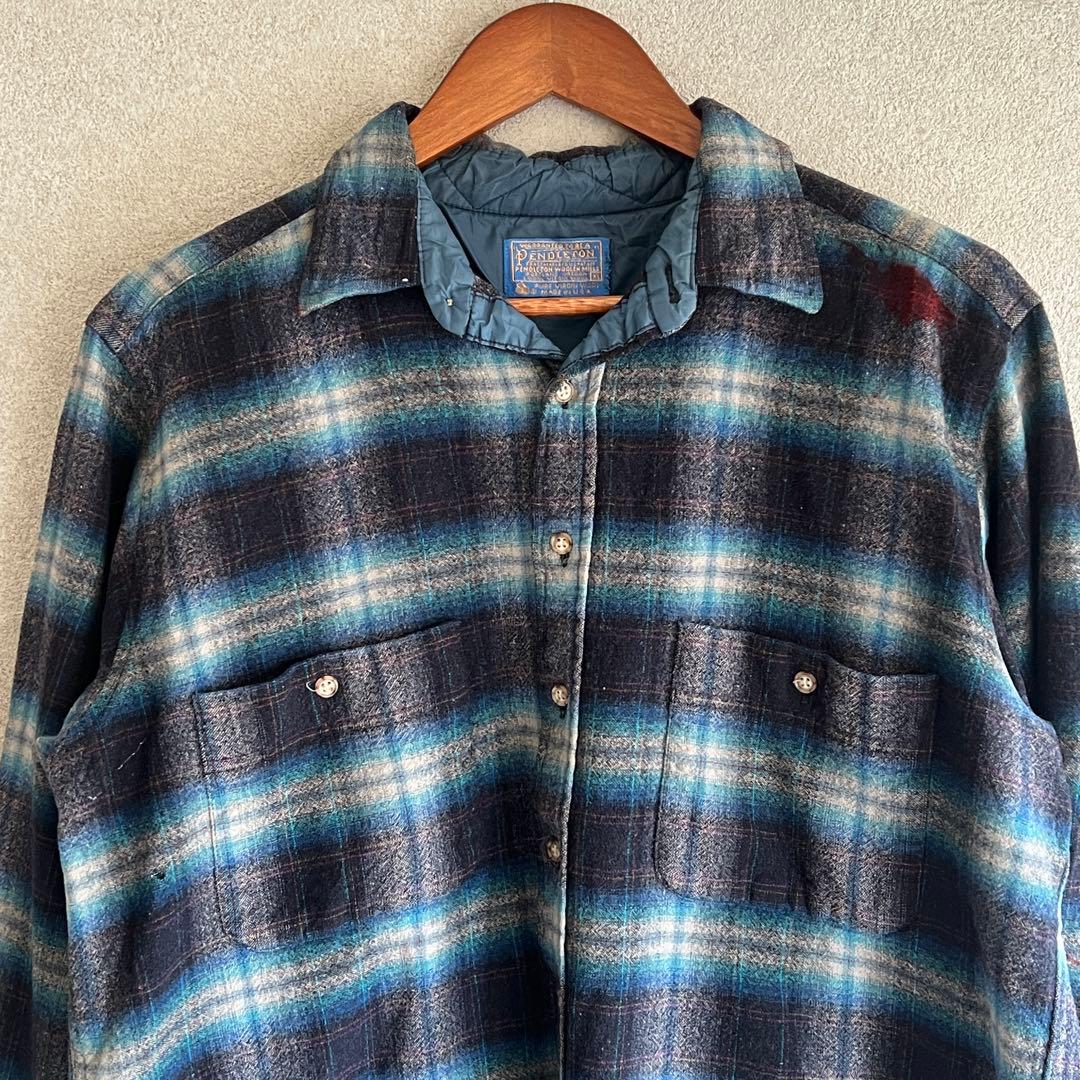 70s PENDLETON オンブレ　XLボートシャツ　アメカジ　ビンテージ