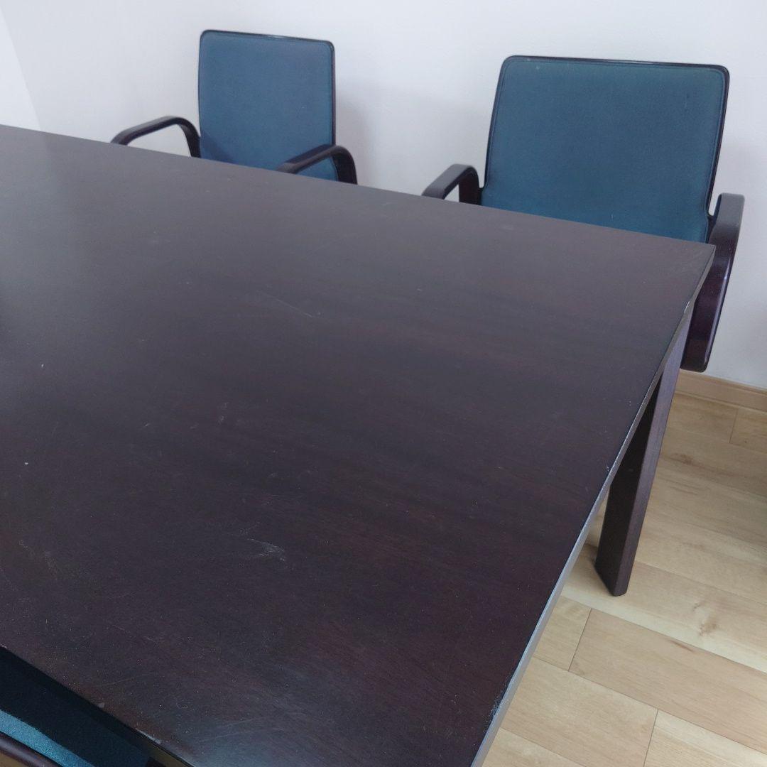 【お引き取り限定】天童木工 ダイニングテーブルと肘付き椅子4脚セット 貴重カラー