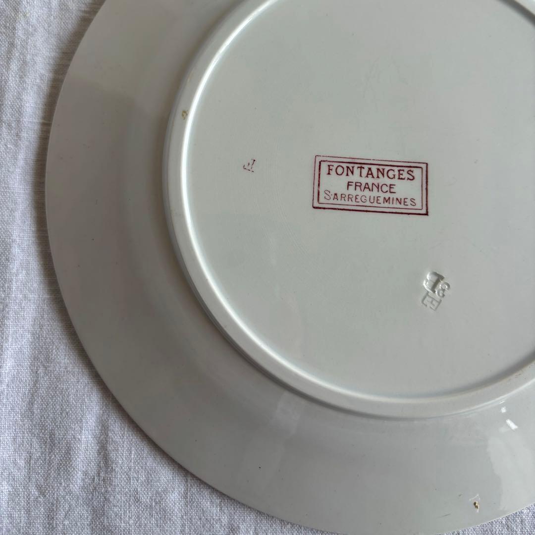 フランスアンティーク サルグミンヌ Fontangesプレート2枚セット