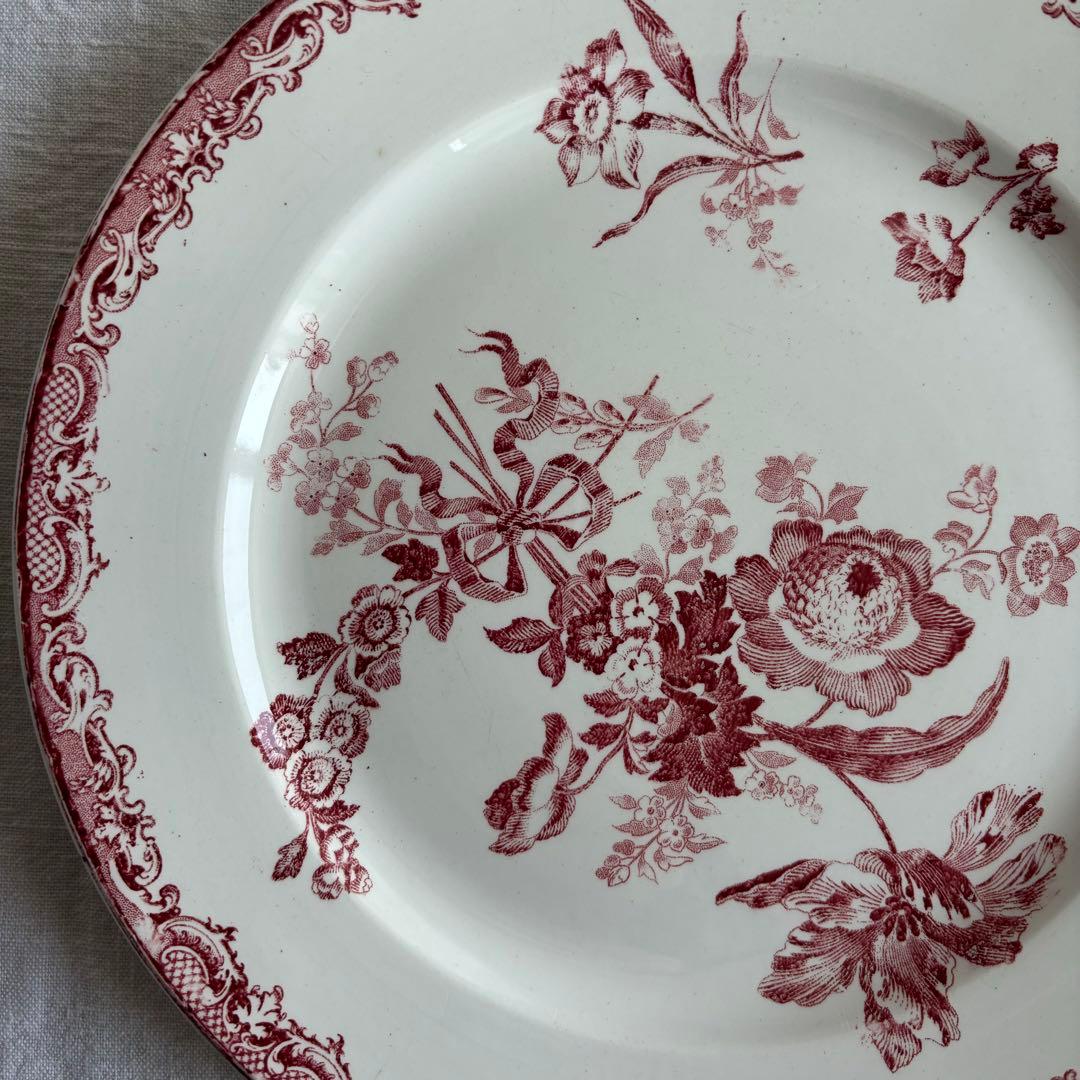 フランスアンティーク サルグミンヌ Fontangesプレート2枚セット