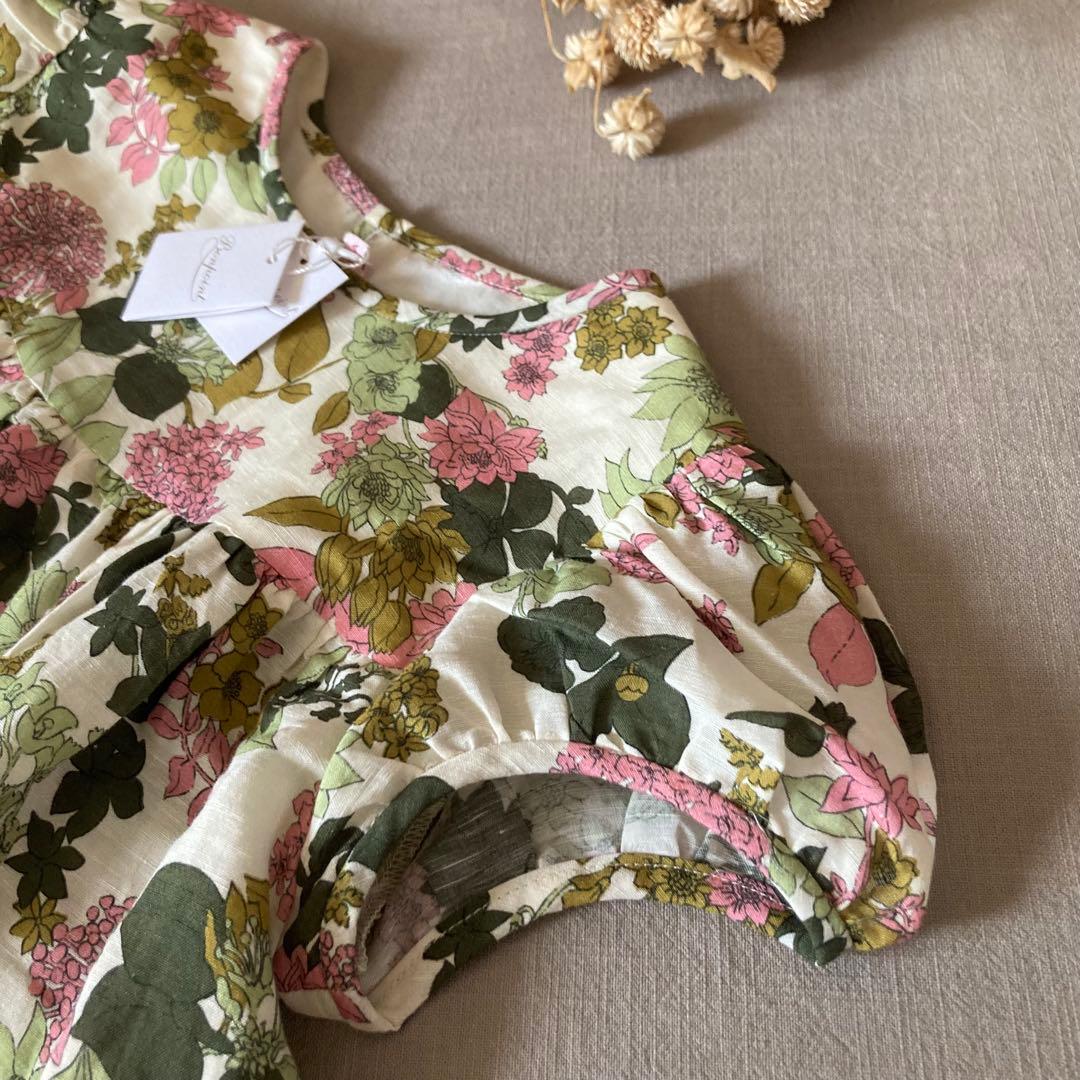 タグ付♡ボンポワン｜リネンコットン サンドレス✾リゾートワンピース140